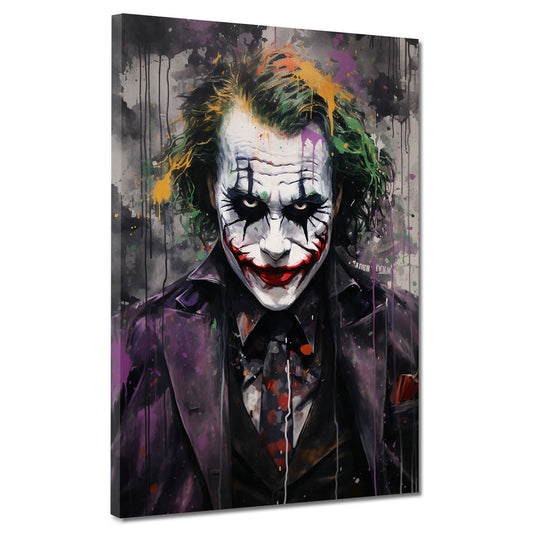 Abstrakt Schurke frontal Colour Style Leinwandbild Wandbild Kunstdruck XL Wanddeko
