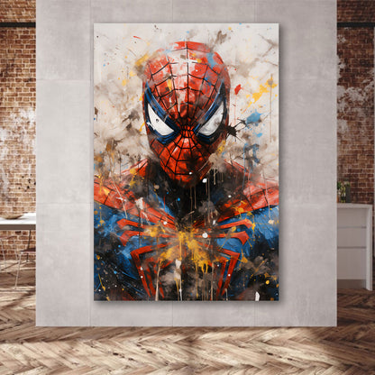 The Spider Colour Splatter Wandbild Leinwandbild Kunstdruck XL Deko