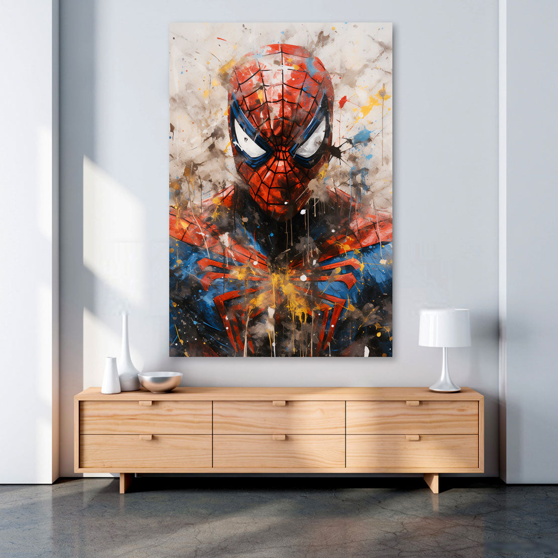 The Spider Colour Splatter Wandbild Leinwandbild Kunstdruck XL Deko