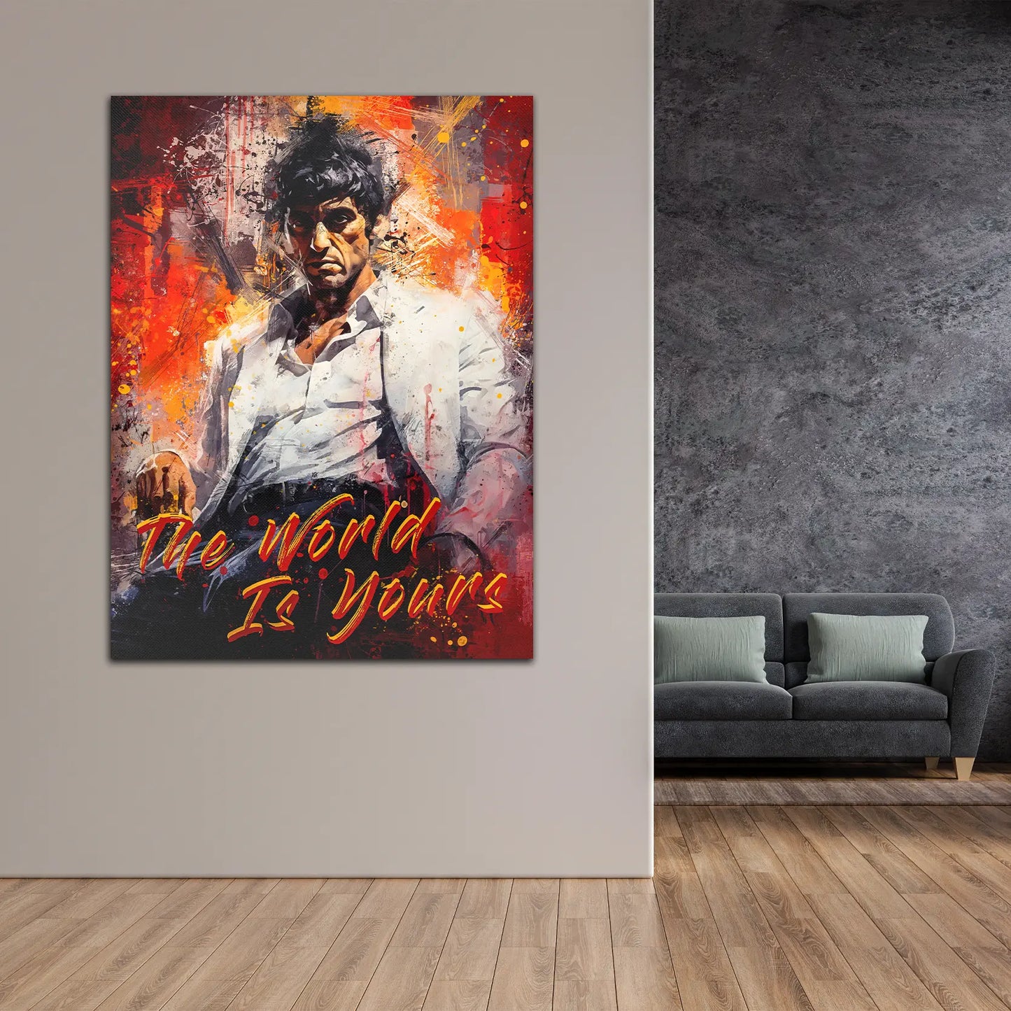 Abstrakt Legend The World Leinwandbild Wandbild Kunstdruck XL Wanddeko