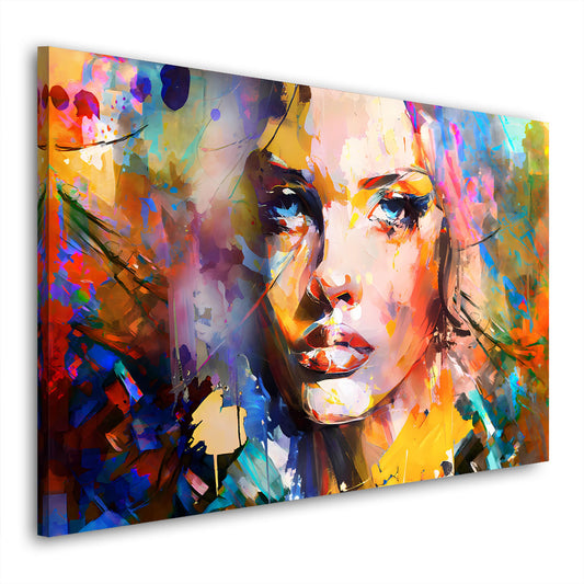 Frau Beautiful Face abstrakt Wandbild Leinwandbild Kunstdruck Wanddeko Gesicht