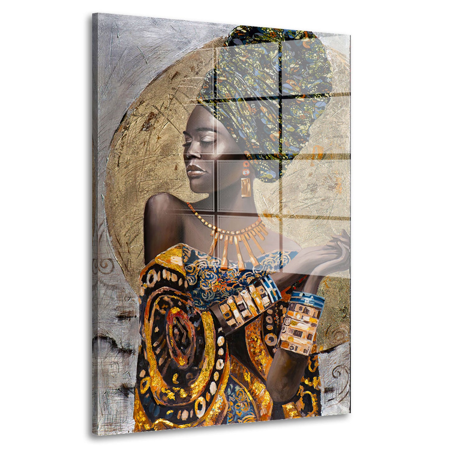 Wunderschöne afrikanische Frau Acrylglasbild Wandbild Bild Wanddeko Wohnzimmer XL