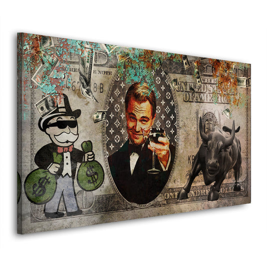 Modern Pop Art Dollar Geld & Erfolg Leinwandbild Wandbild Kunstdruck XL Wanddeko