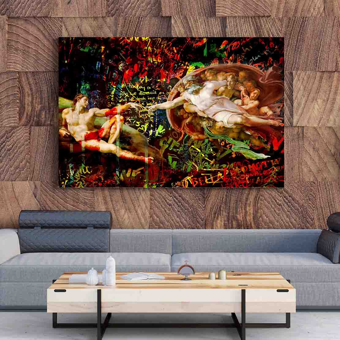 Touch Of God Abstract Wandbild Leinwandbild Kunstdruck XL Wanddeko
