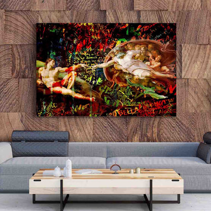 Touch Of God Abstract Wandbild Leinwandbild Kunstdruck XL Wanddeko