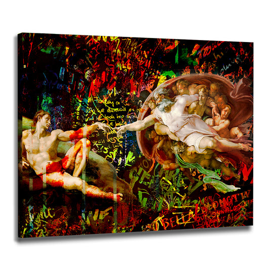 Touch Of God Abstract Wandbild Leinwandbild Kunstdruck XL Wanddeko