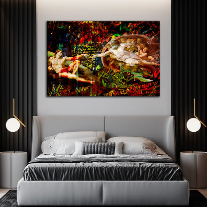 Touch Of God Abstract Wandbild Leinwandbild Kunstdruck XL Wanddeko