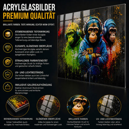Street Art schöner Papagei Acrylglasbild Wandbild Bild Wanddeko Wohnzimmer XL