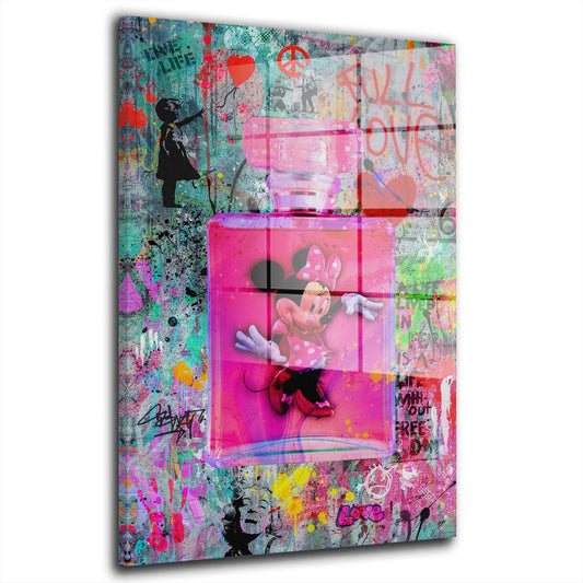 Street Art Parfümflasche Maus Acrylglasbild Wandbild Bild Wanddeko Wohnzimmer XL
