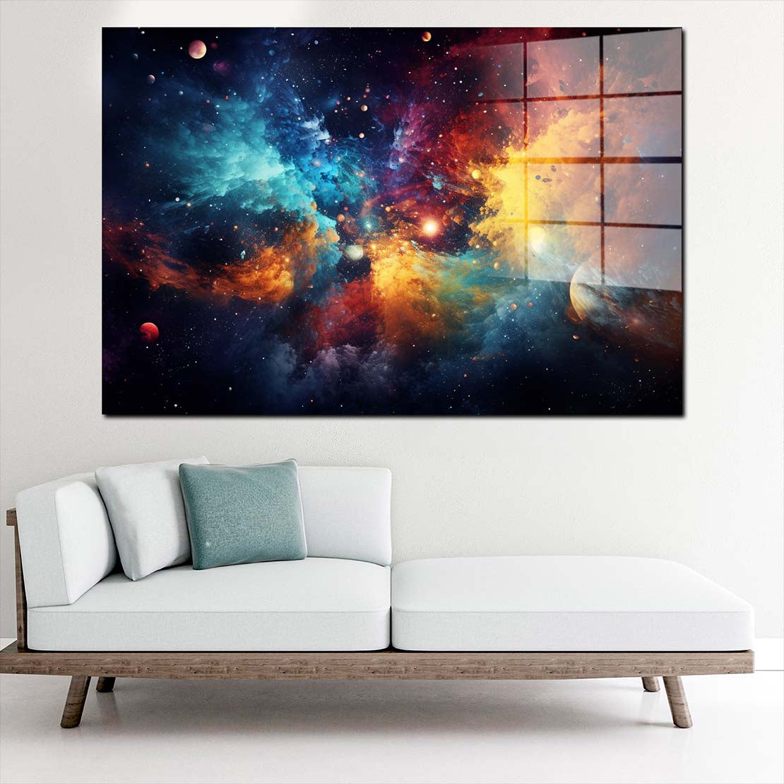 Weltraum Abstract Style Acrylglasbild Wandbild Bild Wanddeko Wohnzimmer XL