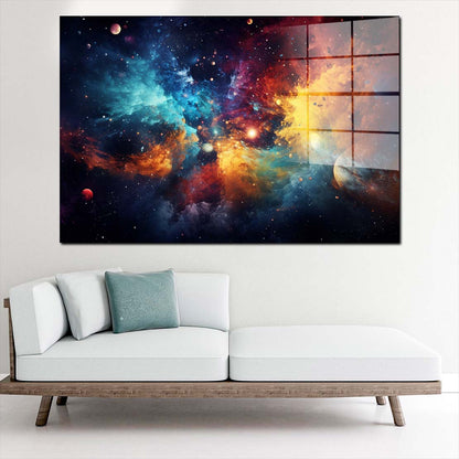 Weltraum Abstract Style Acrylglasbild Wandbild Bild Wanddeko Wohnzimmer XL