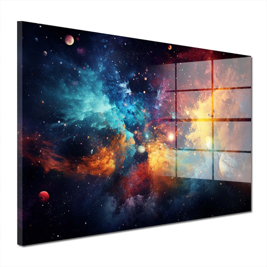 Weltraum Abstract Style Acrylglasbild Wandbild Bild Wanddeko Wohnzimmer XL