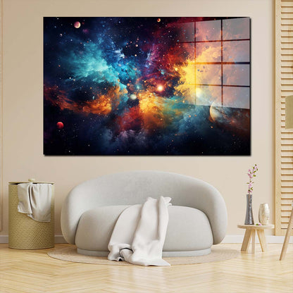 Weltraum Abstract Style Acrylglasbild Wandbild Bild Wanddeko Wohnzimmer XL