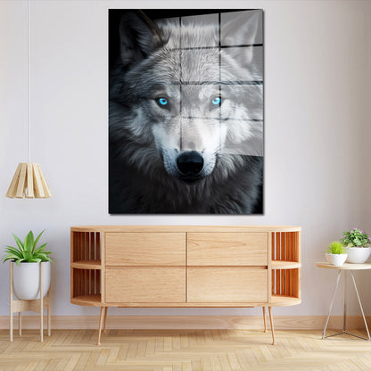 Wolf frontal Acrylglasbild Wandbild Bild Wanddeko Wohnzimmer XL