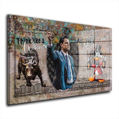 Wolf of Wall Street Pop Art Comic Acrylglasbild Wandbild Bild Wanddeko XL