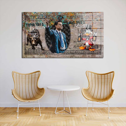 Wolf of Wall Street Pop Art Comic Acrylglasbild Wandbild Bild Wanddeko XL