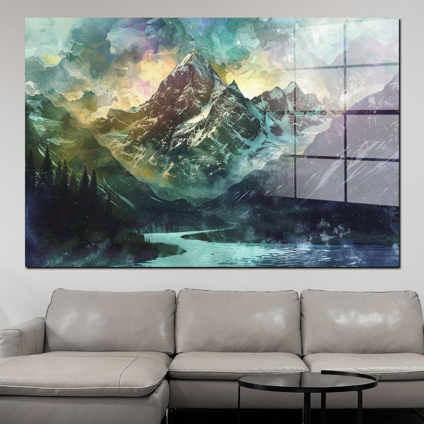 Wunderschöne Berge Acrylglasbild Wandbild Bild Wanddeko Wohnzimmer XL