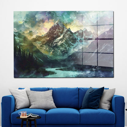 Wunderschöne Berge Acrylglasbild Wandbild Bild Wanddeko Wohnzimmer XL