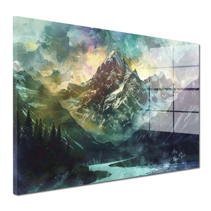 Wunderschöne Berge Acrylglasbild Wandbild Bild Wanddeko Wohnzimmer XL