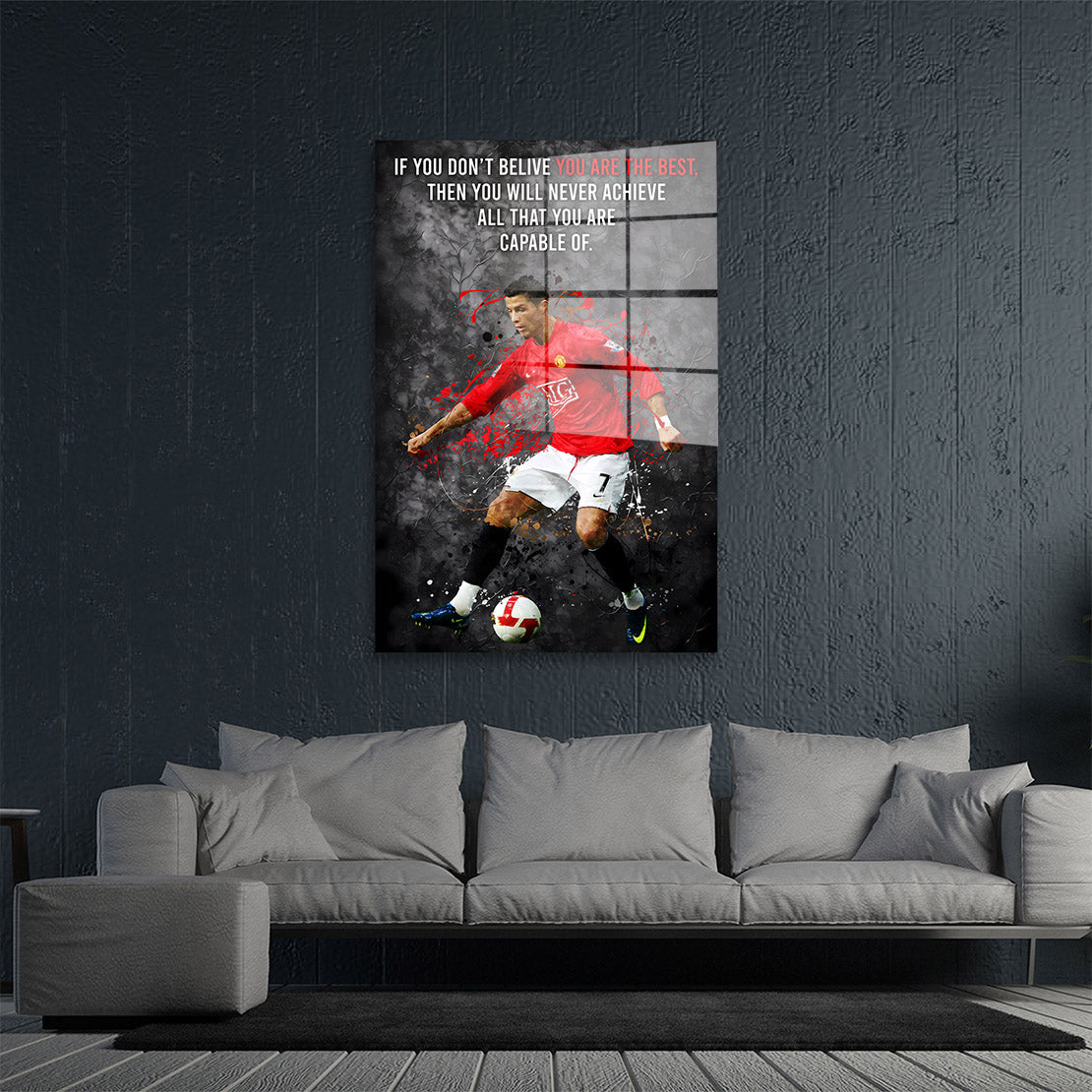 Zitat Fußball Star Sport Acrylglasbild Wandbild Bild Wanddeko Wohnzimmer XL