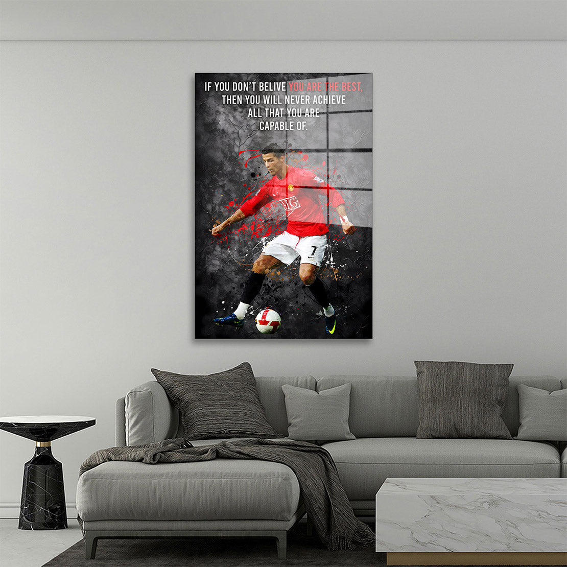 Zitat Fußball Star Sport Acrylglasbild Wandbild Bild Wanddeko Wohnzimmer XL