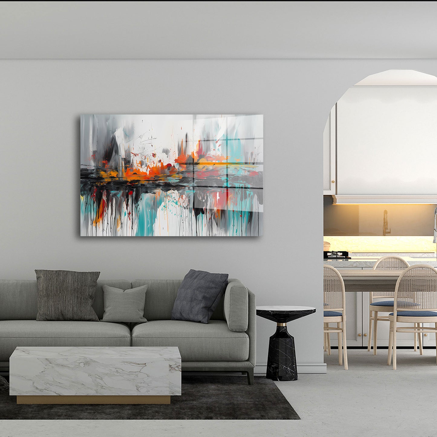 Abstrakt Dynamik mit Tiefenwirkung Acrylglasbild Wandbild Bild Wanddeko Wohnzimmer XL