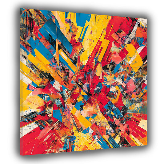 Abstrakt dynamische Explosion Leinwandbild Wandbild Kunstdruck XL Wanddeko