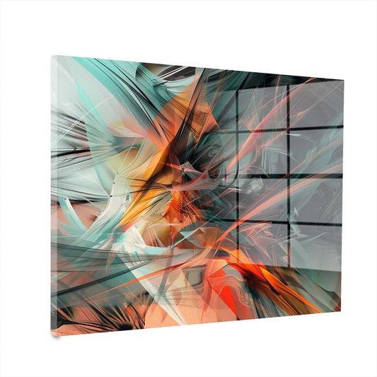 Abstrakt dynamisches Farbenspiel Acrylglasbild Wandbild Wanddeko Wohnzimmer XL