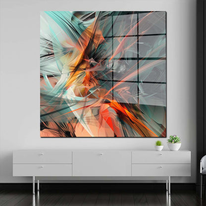Abstrakt dynamisches Farbenspiel Acrylglasbild Wandbild Wanddeko Wohnzimmer XL