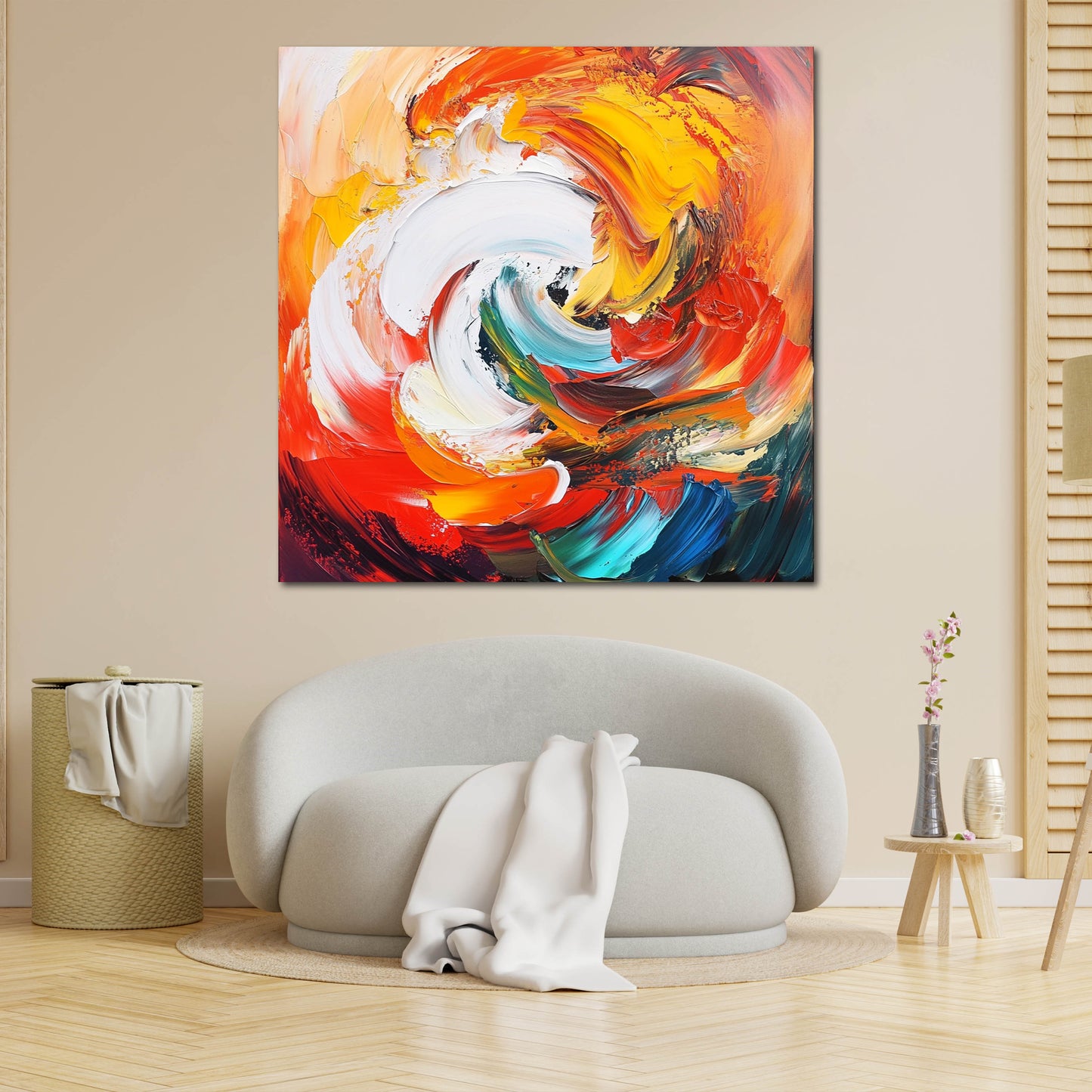 Abstrakt Farbenwirbel Energie Leinwandbild Wandbild Kunstdruck XL Wanddeko