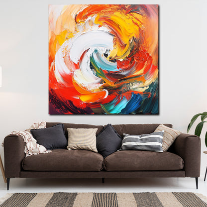 Abstrakt Farbenwirbel Energie Leinwandbild Wandbild Kunstdruck XL Wanddeko