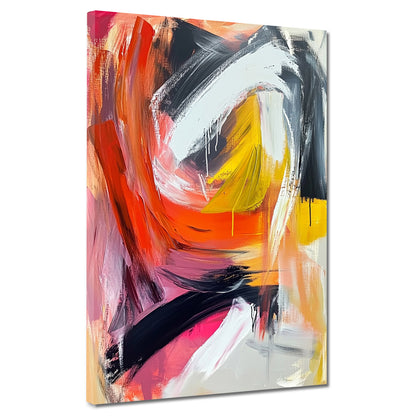 Abstrakt Pinselschwünge Leinwandbild Wandbild Kunstdruck XL Wanddeko