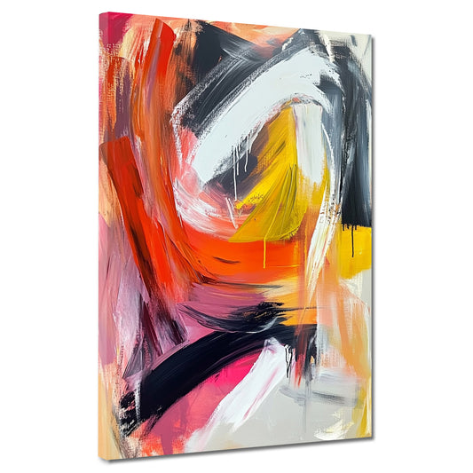 Abstrakt Pinselschwünge Leinwandbild Wandbild Kunstdruck XL Wanddeko