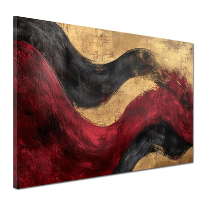 Abstrakt Gold Rot Schwarz Wandbild Leinwandbild Kunstdruck XL Wanddeko