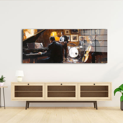 Abstrakt Jazz Musik Band Acrylglasbild Wandbild Bild Wanddeko Wohnzimmer XL