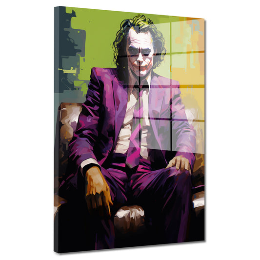 Abstrakt Joker im Anzug Acrylglasbild Wandbild Bild Wanddeko Wohnzimmer XL