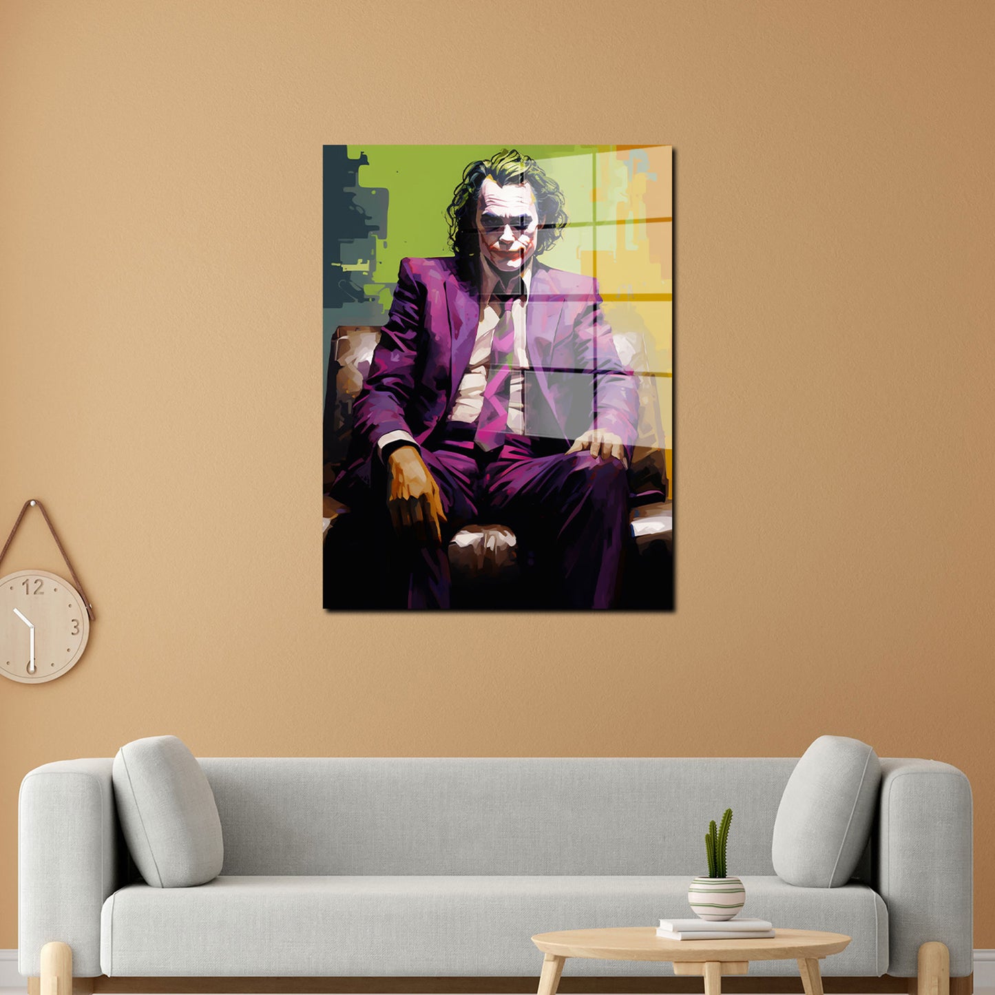Abstrakt Joker im Anzug Acrylglasbild Wandbild Bild Wanddeko Wohnzimmer XL