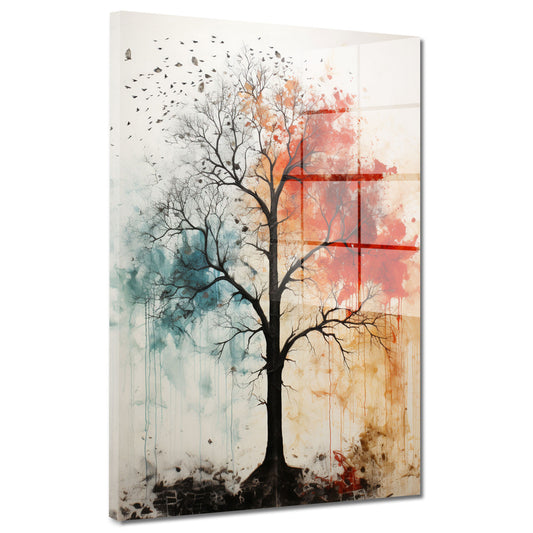 Abstrakt kahler Baum Acrylglasbild Wandbild Bild Wanddeko Wohnzimmer XL