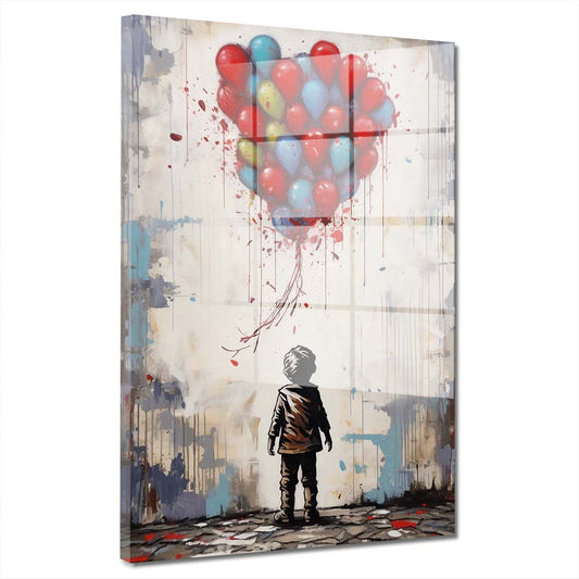 Abstrakt kleiner Junge Acrylglasbild Wandbild Bild Wanddeko Wohnzimmer XL