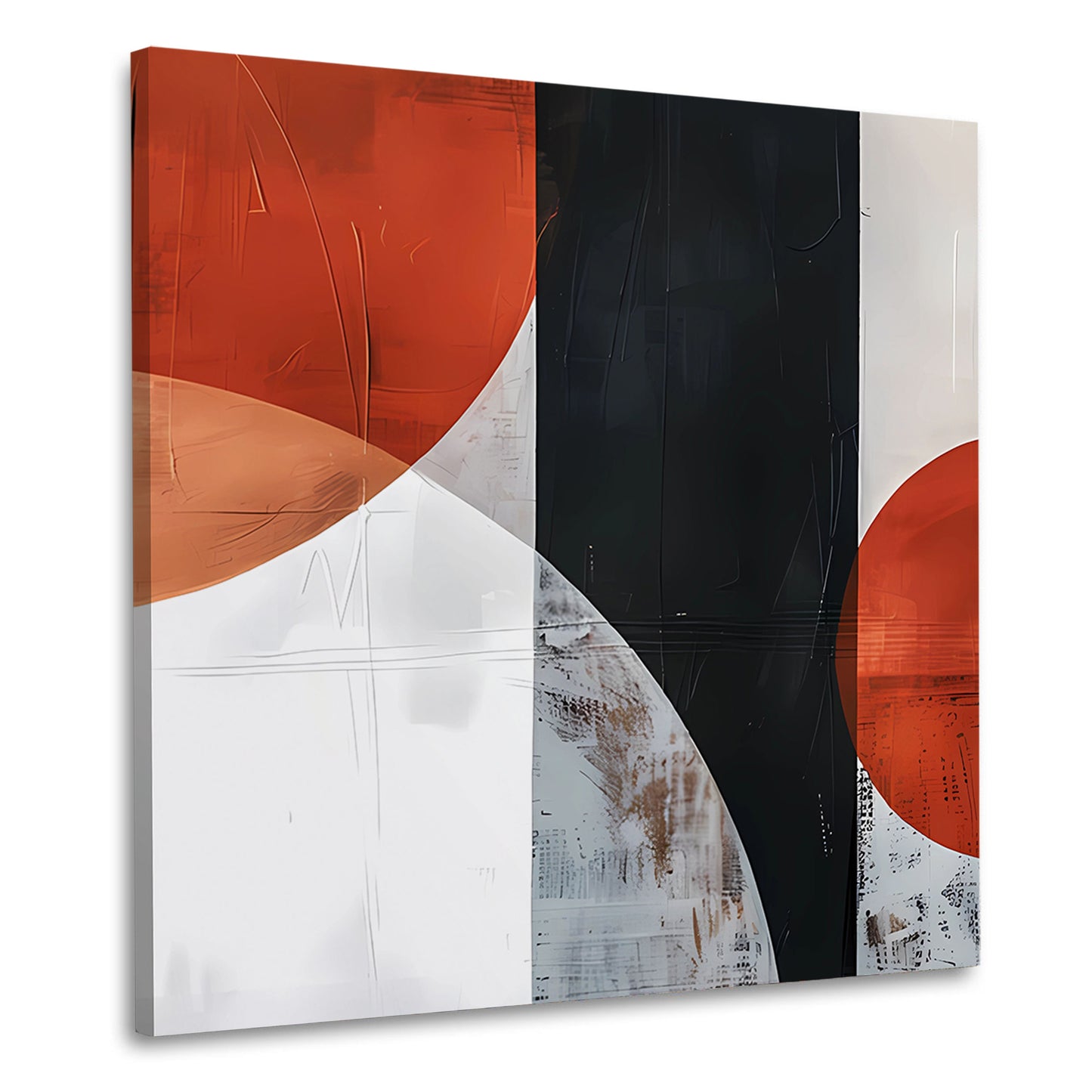 Abstrakt Kreiskomposition Kontraste Leinwandbild Wandbild Kunstdruck XL Wanddeko