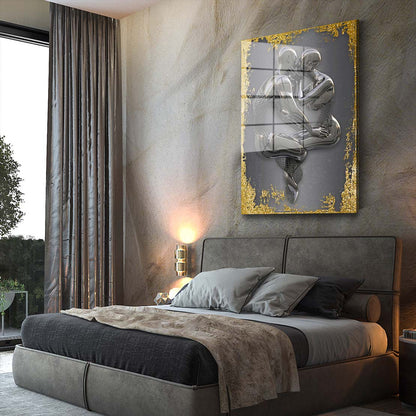 Abstrakt Metallfigur 2 Körper Acrylglasbild Wandbild Bild Wanddeko Wohnzimmer XL