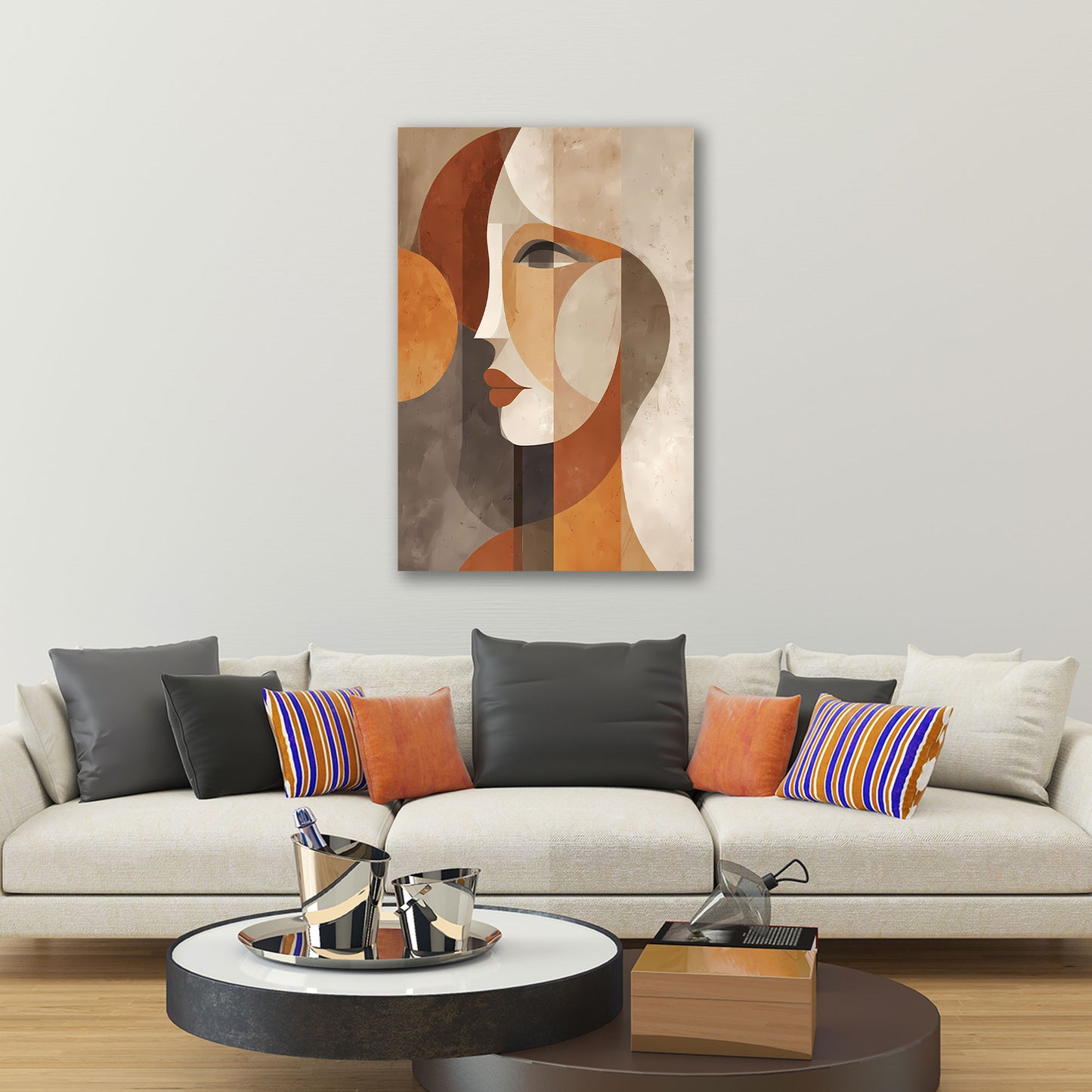 Abstrakt minimalistisch Frauenporträt Wandbild Leinwandbild Kunstdruck XL Wanddeko