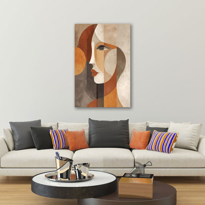 Abstrakt minimalistisch Frauenporträt Wandbild Leinwandbild Kunstdruck XL Wanddeko