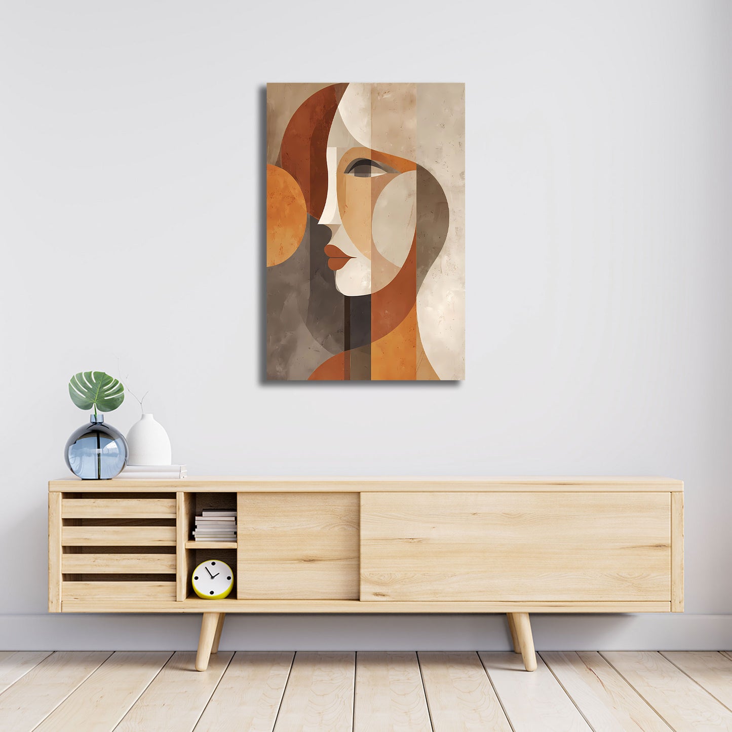 Abstrakt minimalistisch Frauenporträt Wandbild Leinwandbild Kunstdruck XL Wanddeko