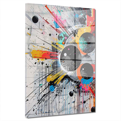 Abstrakt modern mit Farbexplosion Acrylglasbild Wandbild Wanddeko Wohnzimmer XL