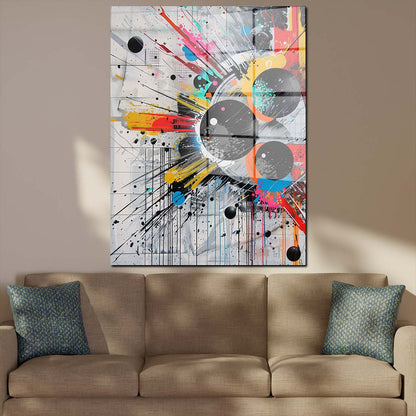 Abstrakt modern mit Farbexplosion Acrylglasbild Wandbild Wanddeko Wohnzimmer XL