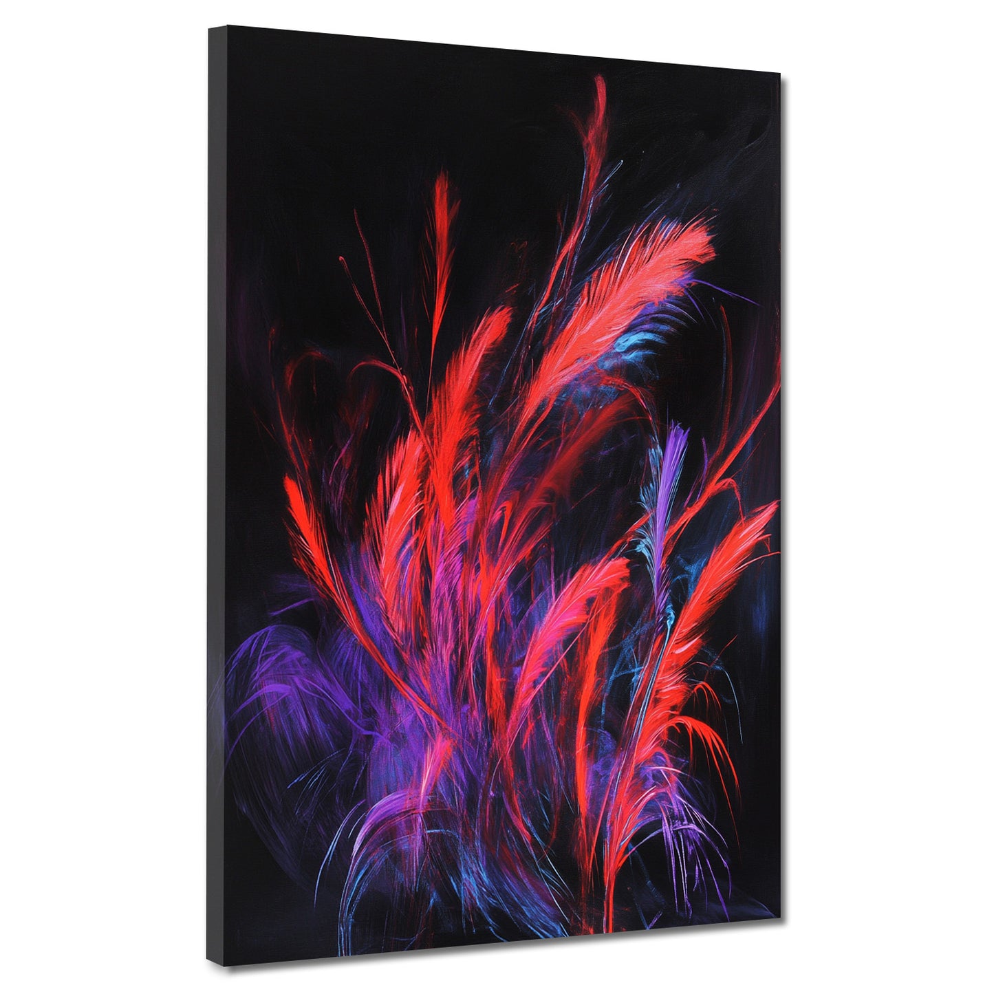 Abstrakt Neonfarben schwarz Leinwandbild Wandbild Kunstdruck XL Wanddeko