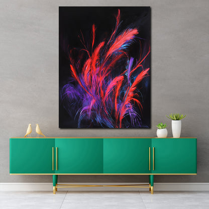 Abstrakt Neonfarben schwarz Leinwandbild Wandbild Kunstdruck XL Wanddeko