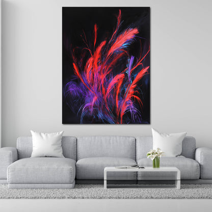 Abstrakt Neonfarben schwarz Leinwandbild Wandbild Kunstdruck XL Wanddeko