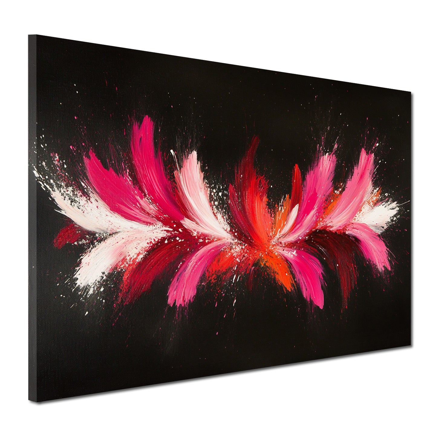 Abstrakt Pink Rot Blütenform Wandbild Leinwandbild Kunstdruck XL Wanddeko